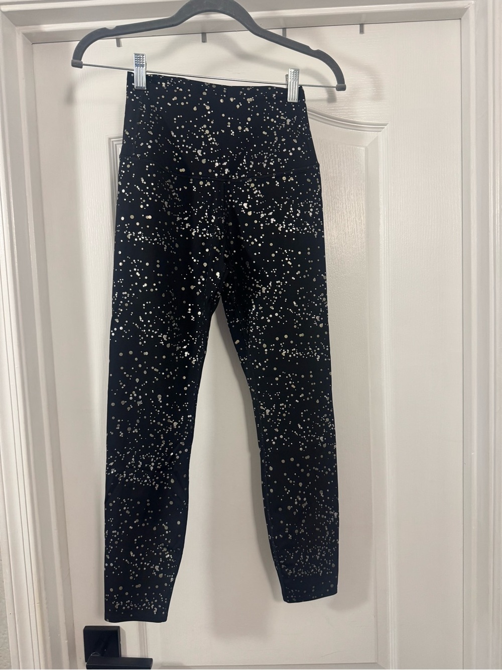 Tavi Black Silver and Gold Speckle Dot High-Rise Leggings